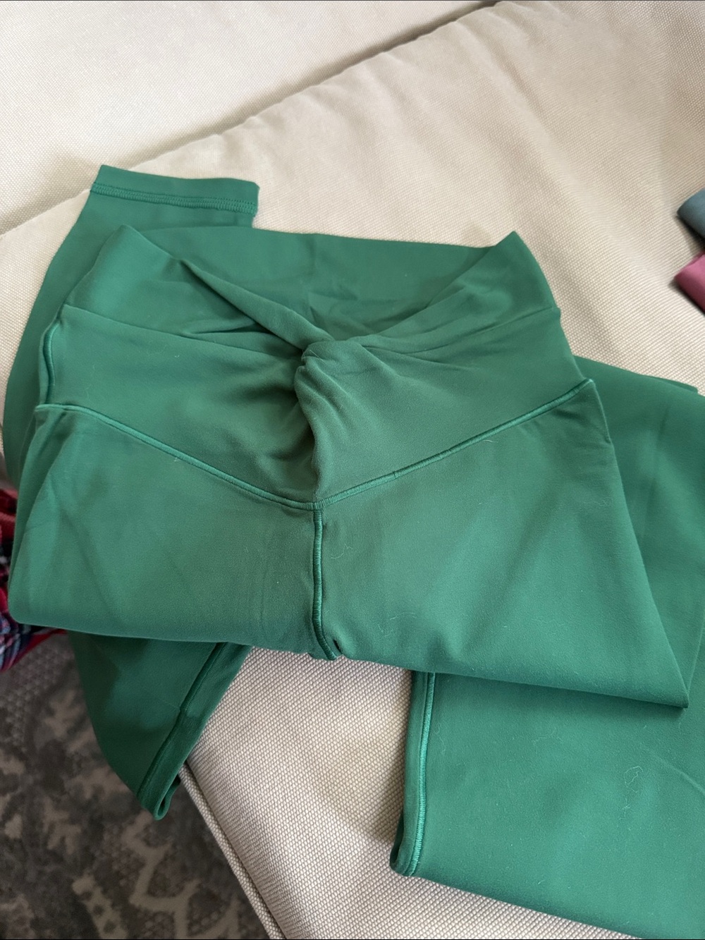 aerie Emerald Green High-Waist Twist Front Leggings